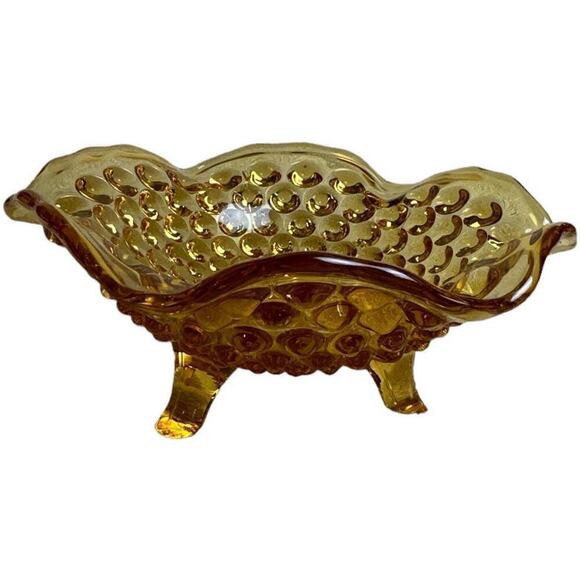 Vintage Ember Thumbnail Small Glass Candy Relish Dish With Legs 6.5"W - 2.5"H - Picture 1 of 5